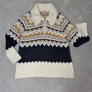 Show me your Mumu Sun Valley Fair Isle Pullover Faux Sherpa collar sweater